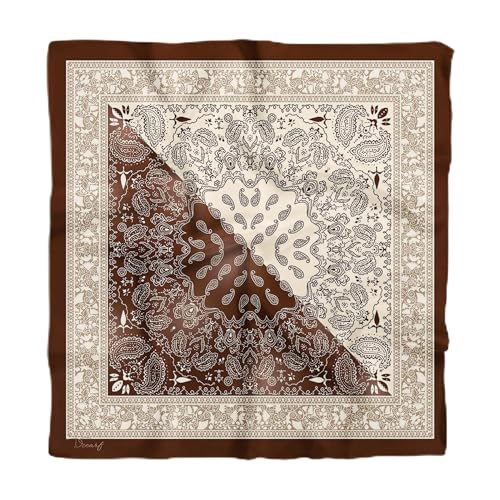 dscarf Womens Neck Scarf 21"x21" Small Square | Headband Scarf Ethnic Bandana Head Scarf Flowering Breathable Lightweight - color: Paisley Design 2