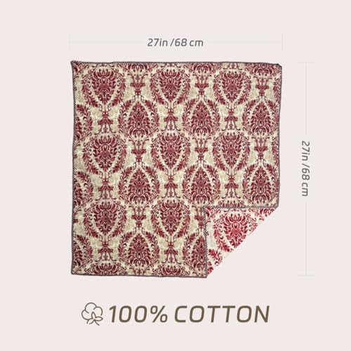 Cotton Bandana,Large Bandanas for Women,Head Coverings for Women,Head Scarf Handkerchief, Square Headband 27" x 27" - color: 27-01-totem-red