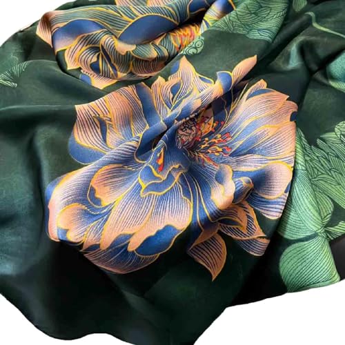 Acotavie Scarfs for Women Dressy Fashion Scarves Long Floral Pattern Scarf Lightweight Sunscreen Shawls - color: C001 Green
