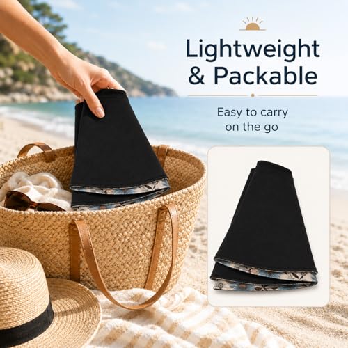 HUAMULAN Women Summer Sun Hat Wide Brim Wired Edge Floral Beach Bucket Hats Reversible Foldable Travel UV Protection Lady Hat - color: M2320-black