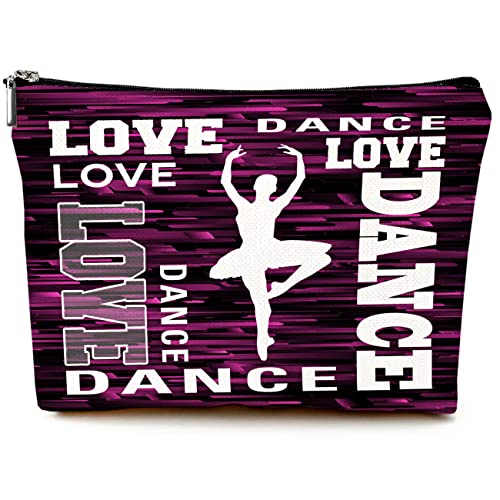 Cute Makeup Bag for Purse Canvas Waterproof Funny Cosmetic Bags for Women Zipper Travel Toiletry Pouch-Dance Makeup Bags - color: Dance Makeup Bags