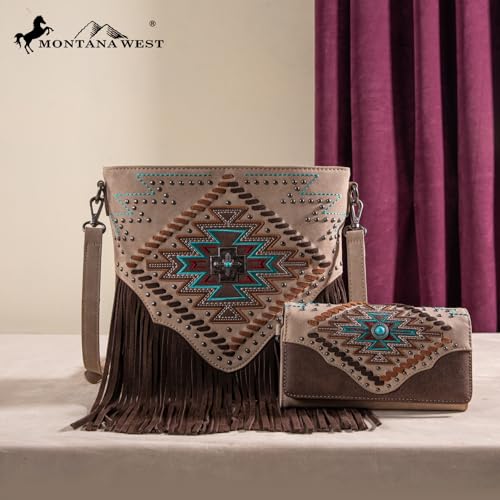 Montana West Western Crossbody Bag Purse for Women - color: Tan