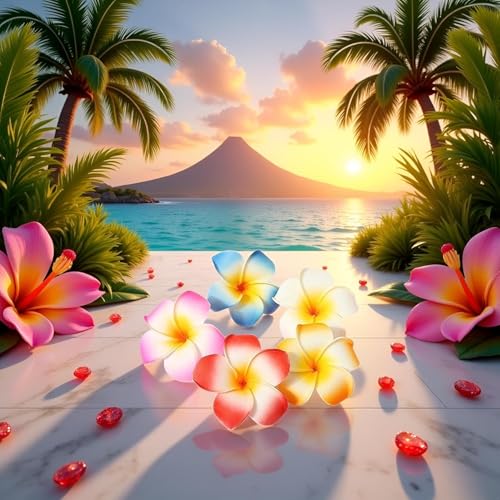 10Pcs 7cm Multicolor Hawaii Plumeria Flower Clips, Artificial Tropical Flower Hair Accessories for Wedding, Beach Party, Artificial Hair Clips and Barrettes