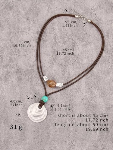 Chunky Necklace for Women Boho Pendant Necklace Statement Western Choker Necklaces for Women Vintage Bohemian Jewelry - style: Boho Rope Necklace