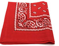 Pack of 3 X-Large Polyester Non Fading Paisley Bandanas 27 x 27 Inches by M.H.I. - color: Red