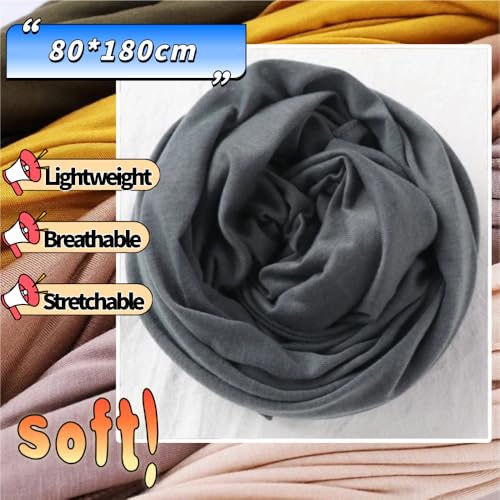 Head Wraps for Black Women, Breathable Headwrap Soft Long Hair Wraps Wide Headscarves for Locs Braids - color: Dark Gray