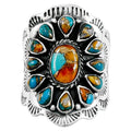 Sterling Silver Genuine Gemstones & Turquoise Ring (SELECT color) - color: Spiny Turquoise