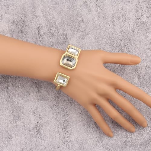 Gold Cuff Bracelet for Women Silver Beaded Bracelets Open Bangle Stackable Stretch Bead Bracelet Boho Jewelry Gifts for Wife Couple - style: Vintage Cuff Bracelet