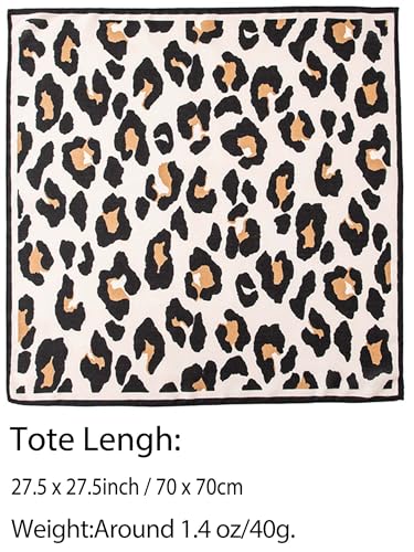 Silky Scarf for Women Lightweight Satin Bandanas Neck Hair Wrap For Sleeping Head Scarves 27.5" - color: A21 Black White Leopard/27.5"