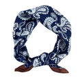 Women's Small 21 inch 100% Silk Scarf Bandana for Head Neck Hair | 100% Mulberry Silk Lightweight Designs Gift-Ready Packaging For Hair Fashion 21"x21" Printed - color: 205navy White