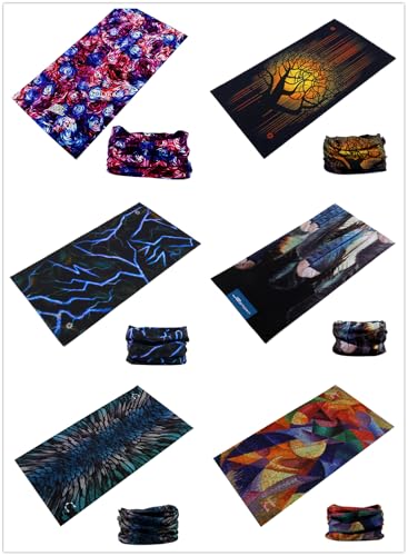 KINREE 6PCS Outdoor Magic Scarf, Elastic Headbands, Headscarves, Headwear, Mask - color: Beauty of Night