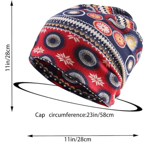 Women's Slouchy Beanie Cap Chemo Headwear Hats Scarf - color: A - Red Green
