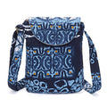 OPQRSTU Women's Retro Small Size Canvas Shoulder Bag Hippie Boho Crossbody Handbag - color: Blue White