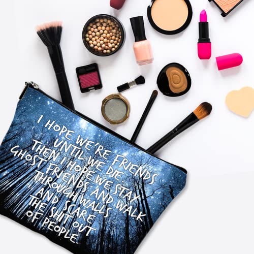 Cute Makeup Bag for Purse Canvas Waterproof Funny Cosmetic Bags for Women Zipper Travel Toiletry Pouch-Friend Gifts Makeup Bags - color: Friend Gifts Makeup Bags