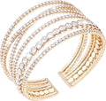 Suyi Rhinestone Bracelet Multilayer Gold Cuff Bracelet for Women Crystal Braidal Bracelets - color: Gold 2