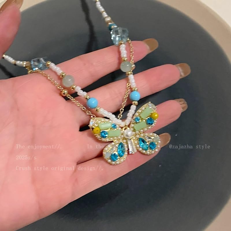 Bohemian Vintage Pendant Necklace Aesthetic Boho Chunky Adjustable Stacked Necklace for Woman Ethnic Tribal Jewelry - style: Bohemian 13