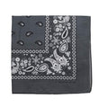Motique Accessories 22 Inch Cotton Paisley Bandana - color: Dark Grey