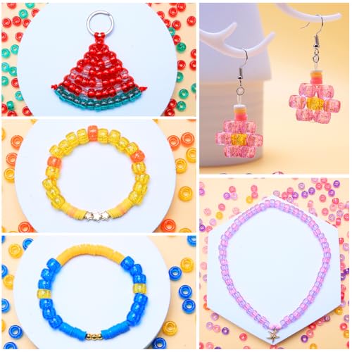 Praisebank Pony Beads, 4000pcs Glitter Color, Beads for Jewelry Making, Beads for Crafts, Beads for Hair Braids. - color: Glitter