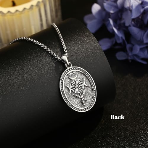 INFUSEU Mystical Hecate Triple Moon Goddess Necklaces, Divine Feminine Protection Gifts - style: Hecate