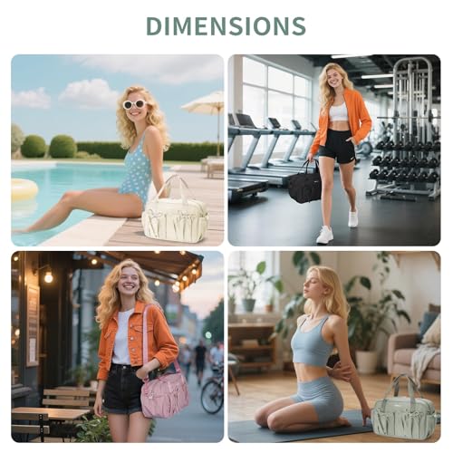 ECOHUB Small Gym Bag for Women, Mini Gym Duffle Bag with Wet Compartment, Bowknot Sports Bag, Cute Gym Tote Bag Dance Yoga Workout Travel Bags Green - color: Green