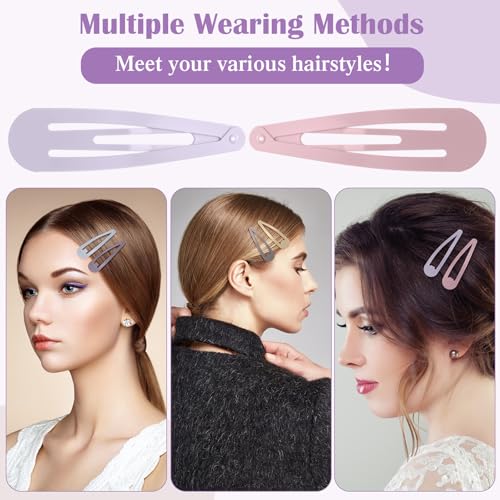 WILLBOND 30 Pieces 3.1 Inch Large Metal Snap Hair Clips Nonslip Barrettes Women Hair Accessories (Morandi Color) - color: Morandi Color, style: Minimalist