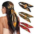 3 Pcs Satin Head Scarves for Women - 35" Satin Hair Scarves Large Square Silk Like Scarves & Bandanas - color: Black,deep Green,red