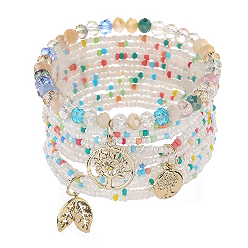 6 sets Bohemian Multilayer tassels bracelet Handmade Wrap Bracelets Bangle Jewelry Bracelets for Women - color: JA6-4
