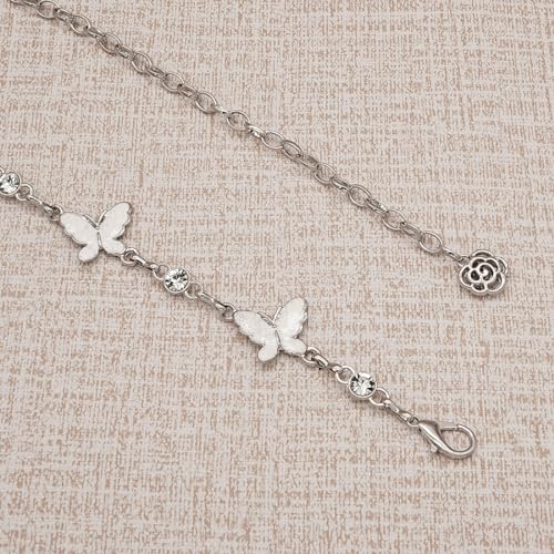 Metal Waist Chain Body Belly Belt Chains Jewelry Accessories for Women - color: White Butterfly, size: S: 41.3 in