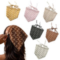 Vercret 6 Pack Hair Scarf Headband for Women Elastic Bandana Head Scarf Large Boho Triangle Kerchief with Clips Non Slip Scarves - color: Ink Flower