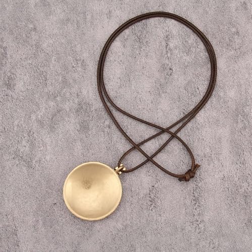 Kelake Leather Necklace for Women Men Teen Vinatge Boho Alloy Pendant Choker Jewelry Fashion Sweater Necklaces with Adjustable Genuine Leather Chain - color: Gold Concentric Circle Pendant Necklace