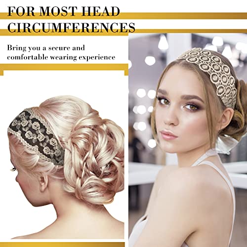 Dilunave 10 PCS Lace Headbands for Women Elastic Dressy Women Headbands Cute Lace Stretch Cloth Elegant Hair Accessories for Wedding Hairbands Wide Headwrap for Girls
