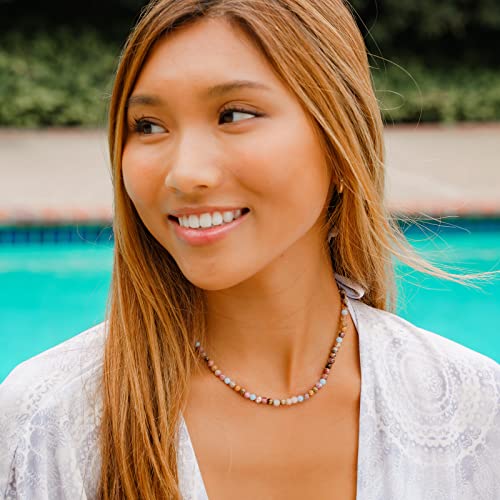 Lotus and Luna 7 Chakra Necklace for Women - Healing Crystal Necklace with Genuine Stones (Master Healer) to Bring Balance and Healing to Mind and Body - Handmade Jewelry Gift - style: Peace + Happiness
