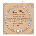 Inspirational Gifts Bracelets for Women: Healing Natural Stone Beaded Bracelets - Mothers Day Birthday Graduation Christmas Gifts for Women Friends Mom Daughter Sister Bestie - color: Amazonite-Dear Mom