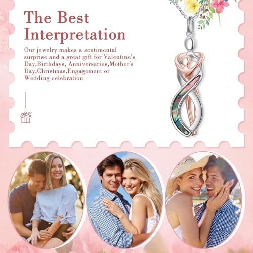 FLYOW S925 Sterling Silver Best Friend Couple Pendant Friendship Sun Moon Lotus Yin Yang Matching Bff Necklace for Women Jewelry - style: infinity