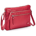 Leather Crossbody Bags for Women Small Soft Genuine Pebbled Sling Shoulder Handbag Crossover Purse with Full Adjustable Strap (Red Nappa) - color: Red Nappa