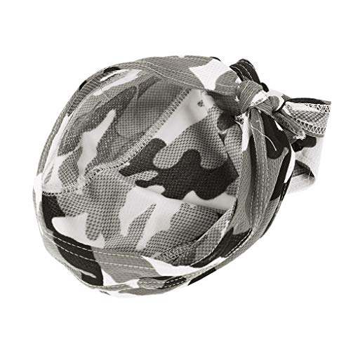 PURFUN Men Women Breathable Cycling Bandana Headscarf Adjustable Sweat Wicking Quick Dry Mesh Head Scarf Wrap Liner Skull Cap - color: Camou#2