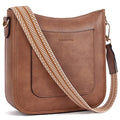 BOSTANTEN Crossbody Bags for Women Trendy Vegan Leather Guitar Strap Purse for Spring Travel - color: A01-retro Brown