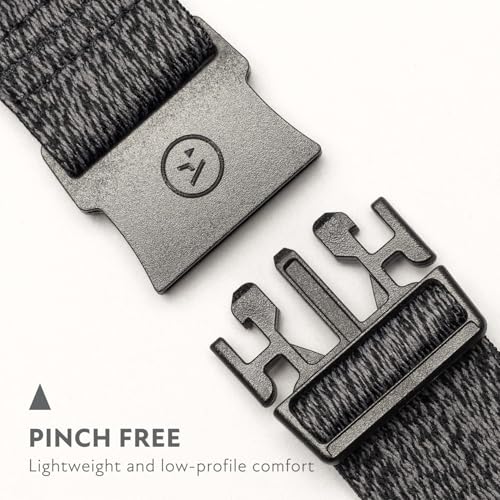 Arcade The Original Slim Unisex Adventure Belt, Narrow Width Elastic Stretch Webbing, Micro Adjust Buckle - color: Ranger Slim - Heather Black - Recycled