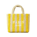Straw Beach Bag for Women Summer Woven Tote Bag Packable Straw Purses and Handbags for Vacation Holiday - color: S-yellow
