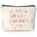 Coquette Pink Bow Makeup Bag, Preppy Aesthetic Cosmetic Bags for Women, Coquette Preppy Gifts for Women, Girly Stuff, Pink Girly Zipper Makeup Pouch - color: 01- pink(01)