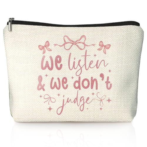 Coquette Pink Bow Makeup Bag, Preppy Aesthetic Cosmetic Bags for Women, Coquette Preppy Gifts for Women, Girly Stuff, Pink Girly Zipper Makeup Pouch - color: 01- pink(01)