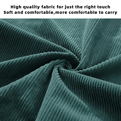 KALIDI Women Corduroy Tote Bag Zipper Casual Tote's Handbag Big Capacity Shoulder Bag with Pockets - color: Lake Blue