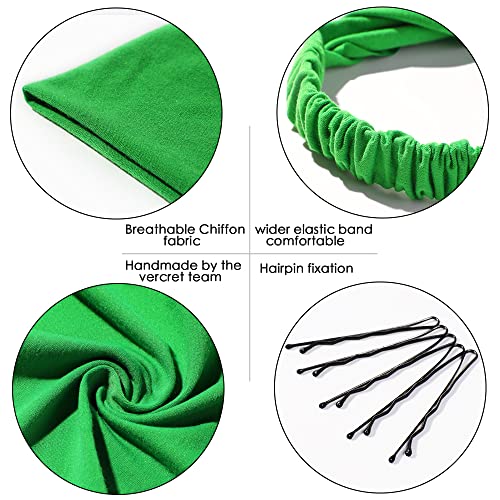 Vercret 6 Pack Hair Scarf Headband for Women Elastic Bandana Head Scarf Large Boho Triangle Kerchief with Clips Non Slip Scarves - color: L Aurora Desire
