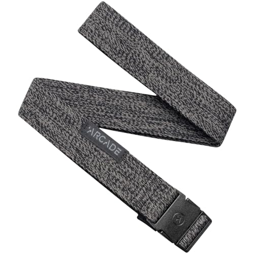 Arcade The Original Slim Unisex Adventure Belt, Narrow Width Elastic Stretch Webbing, Micro Adjust Buckle - color: Ranger Slim - Heather Black - Recycled