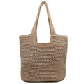 Aphoraeny Straw Beach Bag Buckets Totes Handbag Shoulder Tote Bag Straw Purse Summer Purse Women Summer Handbag - color: D-brown