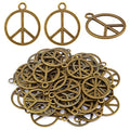 BronaGrand Sign Pendant Charms Alloy Peace Symbol Charms Peace Sign Beads Pendants Jewelry Charms Craft Supplies for DIY Necklace Bracelet Jewelry Making Accessory - color: Bronze