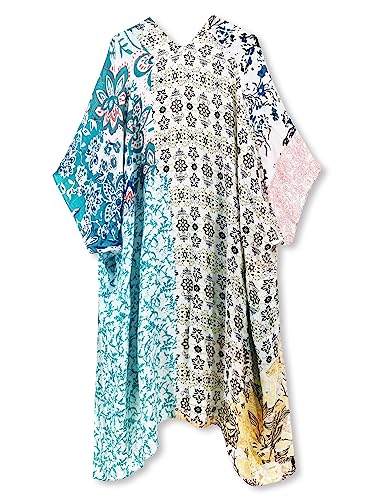 Breezy Lane Kimonos for Women Swimsuit Coverups Beach Cover Up Swimwear Cardigan Summer - color: Blocks D