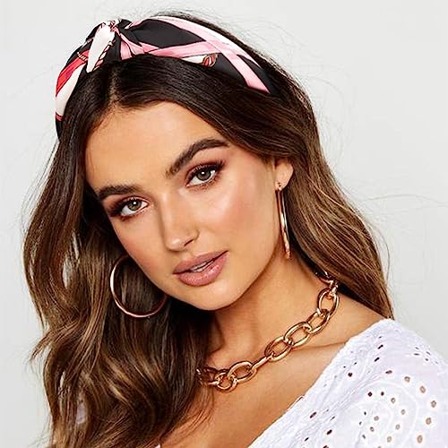 DRESHOW 8 Pack Knotted Headbands for Women Wide Turban Headband Yoga Exercise Ribbing Hair Hoop Hair Bands Accessories - color: 8 Pack：printed Patterned+solid Color