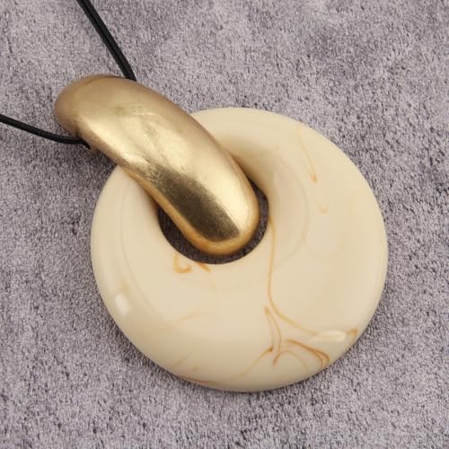 Leather Necklace for Women Large Pendant Hippie Choker Necklace Vintage Sweater Necklace Chunky Boho Necklaces for Women - style: Boho Rope Necklace