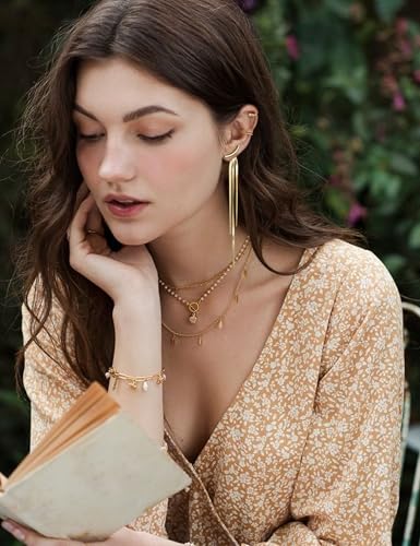Long Dangle Earrings for Women – Elegant Dainty Tassel 18K Gold Plated Earrings for Womens in Prom Lightweight and Hypoallergenic Dangling Gold Earings for Women and Teens - color: Izumi Gold